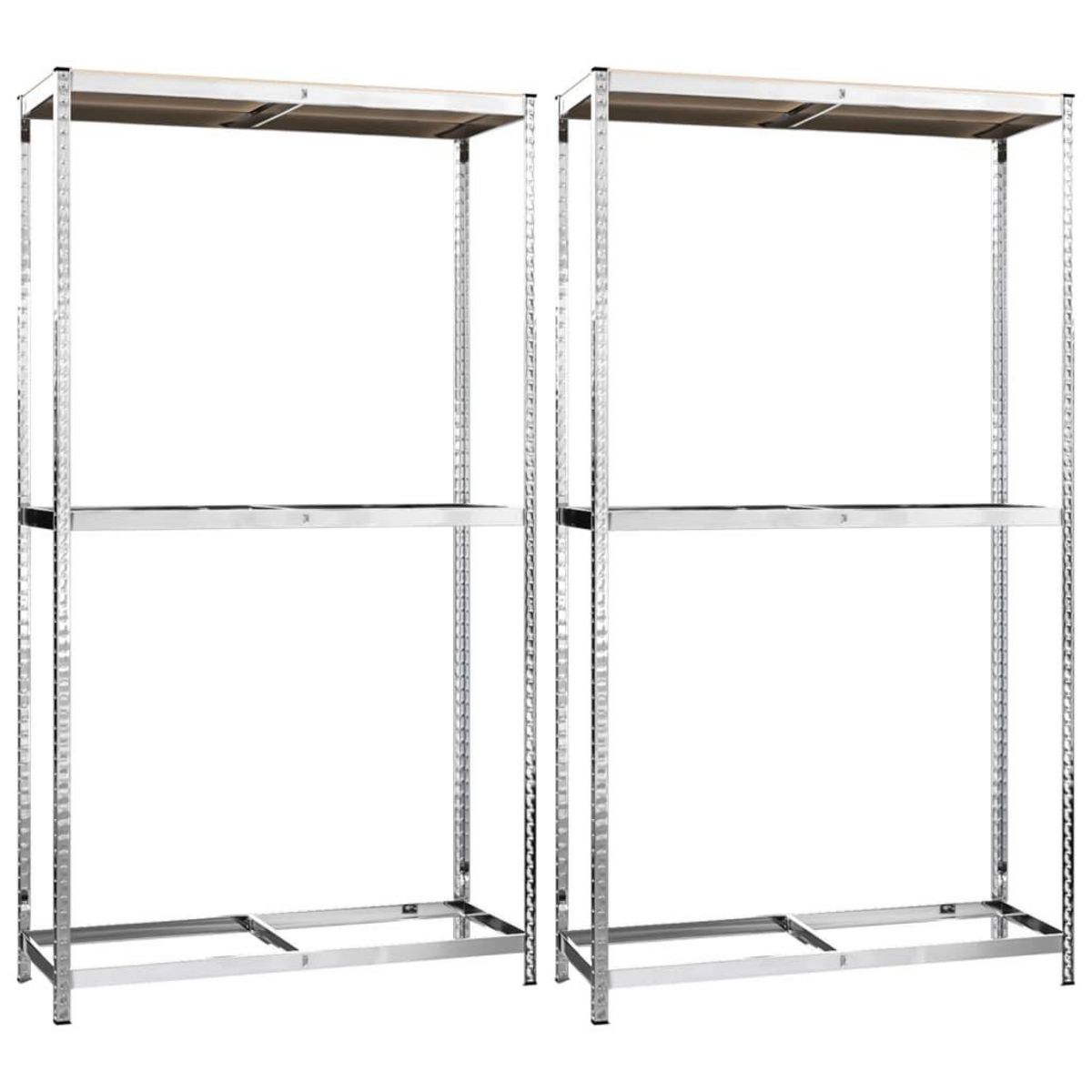 VIDAXL Porte-pneus a 2 niveaux 2 pcs Argente 110x40x180 cm Acier