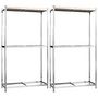 Voir la diapositive 2 : VIDAXL Porte-pneus a 2 niveaux 2 pcs Argente 110x40x180 cm Acier