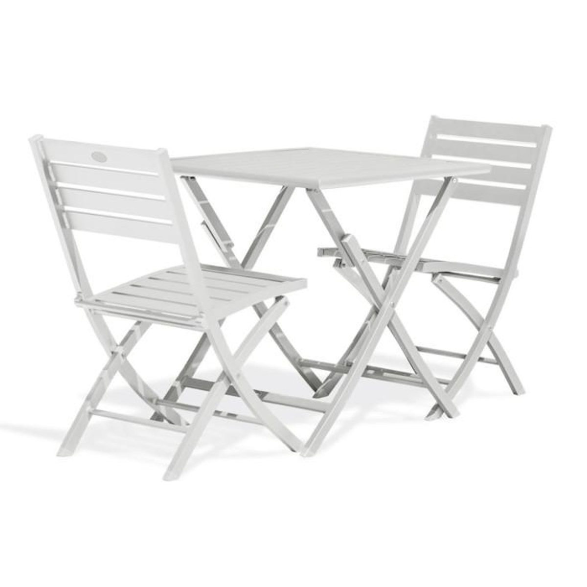 Paris Prix Ensemble Table de Jardin Pliante & 2 Chaises  Marius  70cm Gris