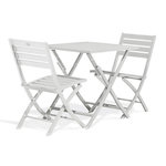 Paris Prix Ensemble Table de Jardin Pliante & 2 Chaises  Marius  70cm Gris