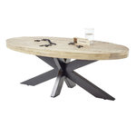 LISA DESIGN Manzanilla - table basse - bois massif et noir - 120 cm. Coloris disponibles : Marron