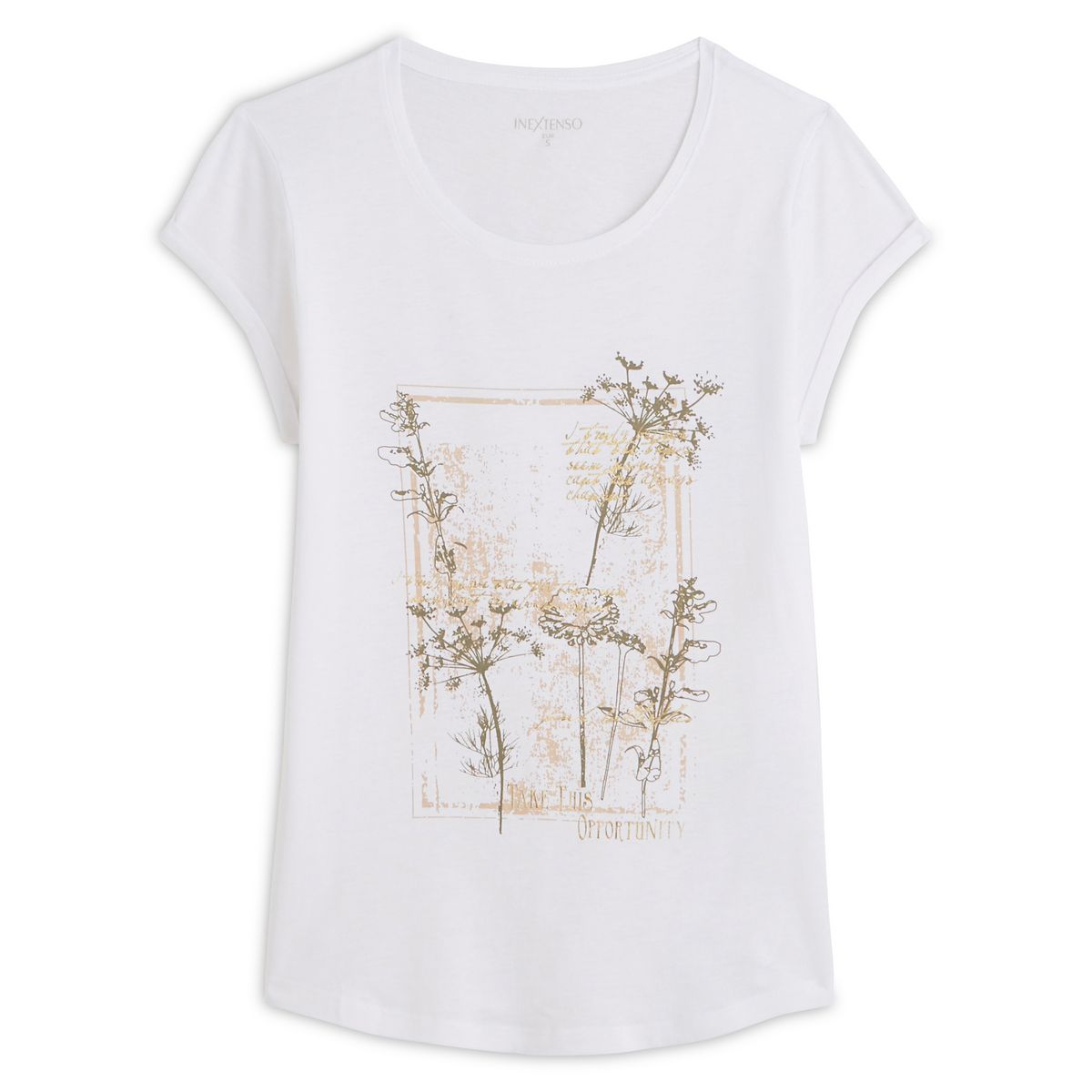 IN EXTENSO T-shirt manches courtes blanc imprimé palmiers femme
