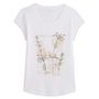 Voir la diapositive 3 : IN EXTENSO T-shirt manches courtes blanc imprimé palmiers femme