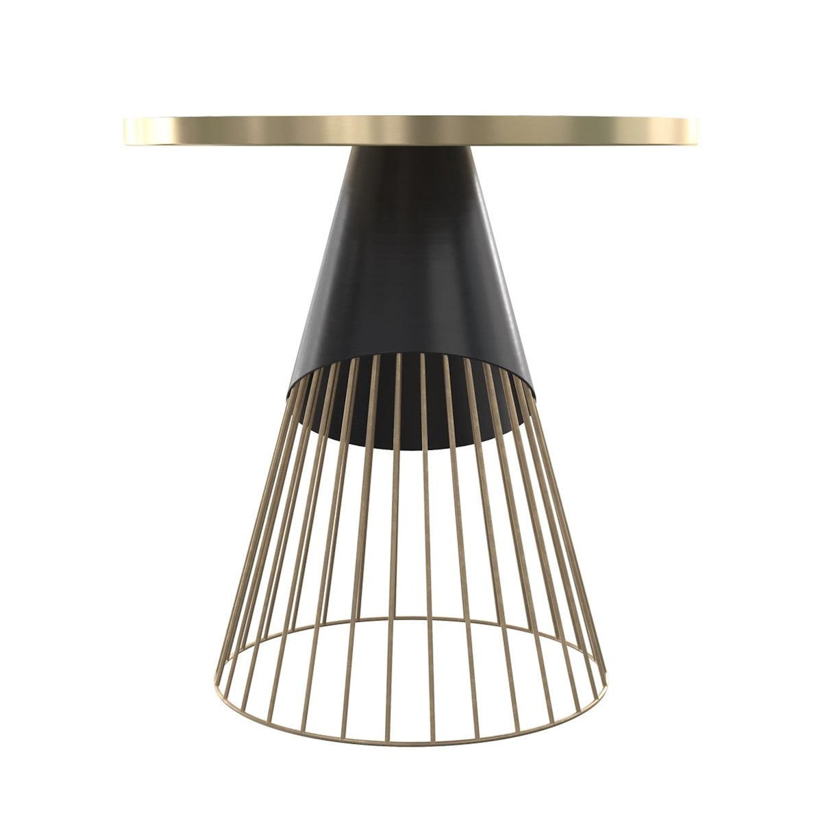 Rendez vous déco Table d'appoint ronde en métal noir et plateau laiton D45 cm - Corry