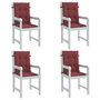 Voir la diapositive 1 : VIDAXL Coussins de chaise dossier bas lot de 4 rouge bordeaux melange