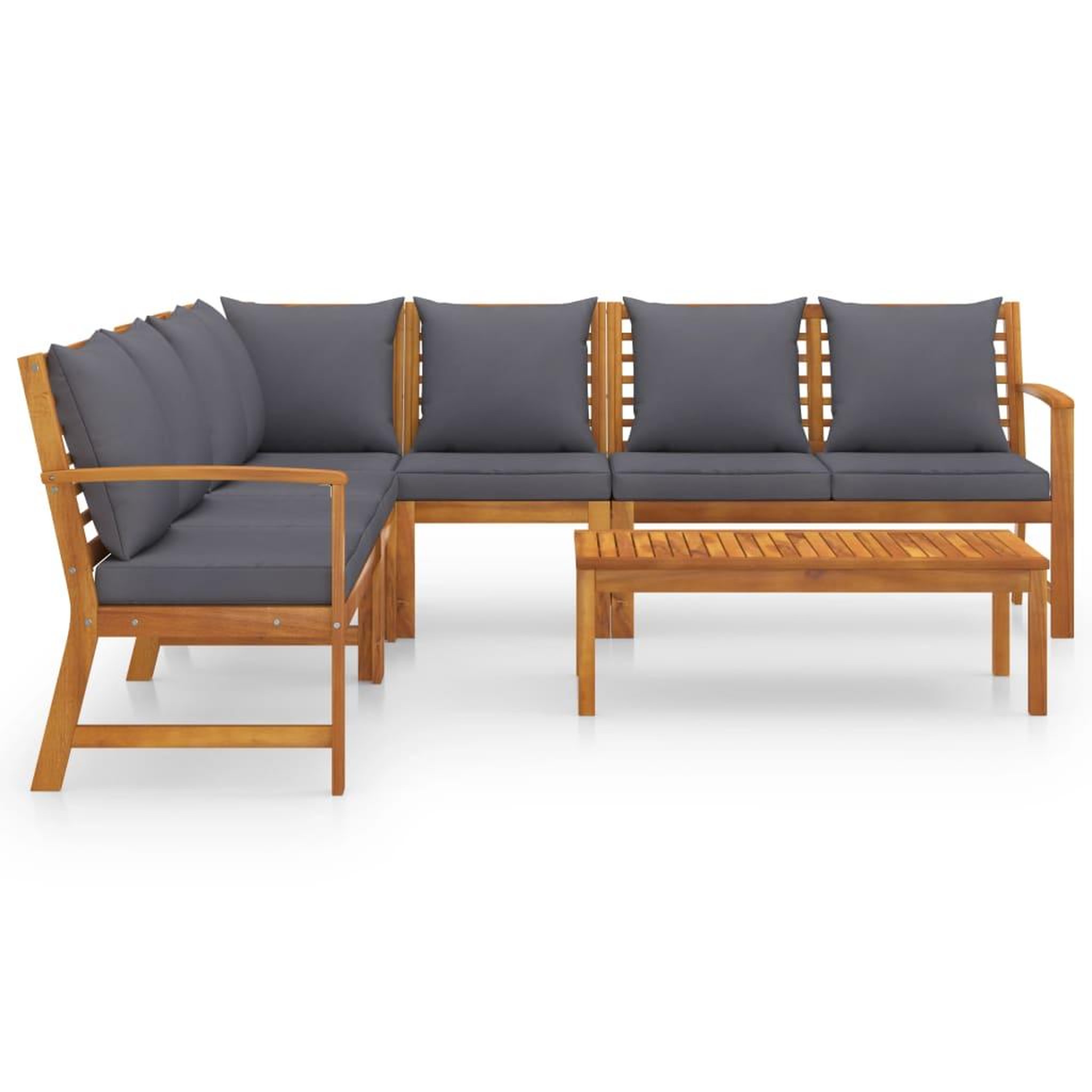 Voir la diapositive 3 : VIDAXL Salon de jardin 6 pcs avec coussin Bois d'acacia solide