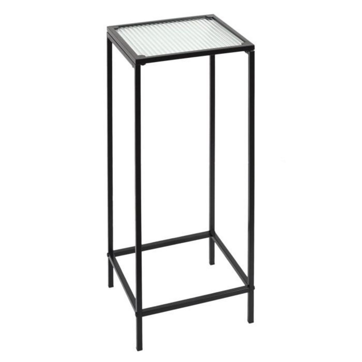 Paris Prix Sellette Design en Verre & Métal  Rosa  70cm Noir