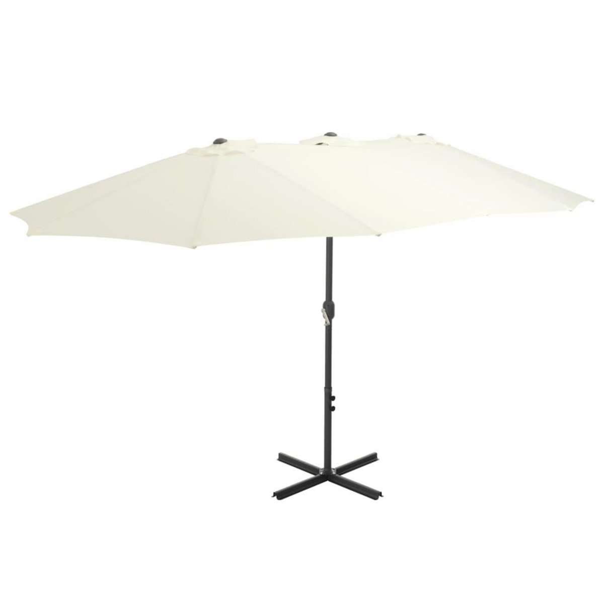VIDAXL Parasol d'exterieur et poteau en aluminium 460x270 cm sable