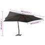 Voir la diapositive 6 : VIDAXL Parasol de jardin en porte-a-faux avec mat en bois anthracite