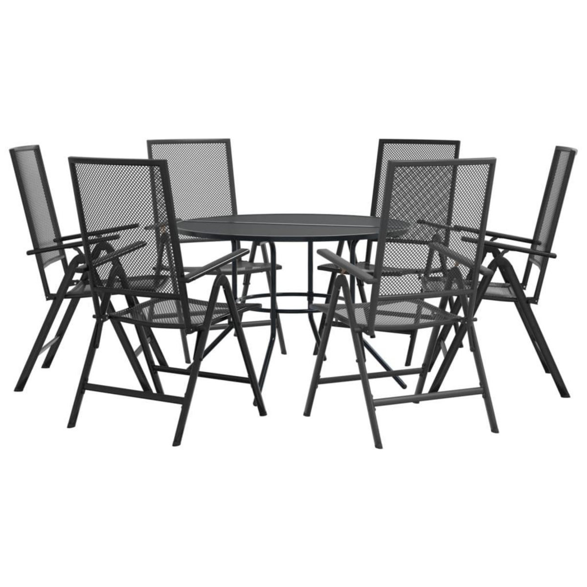 VIDAXL Ensemble de chaises de jardin inclinables 7 pcs anthracite