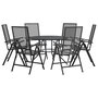 Voir la diapositive 2 : VIDAXL Ensemble de chaises de jardin inclinables 7 pcs anthracite