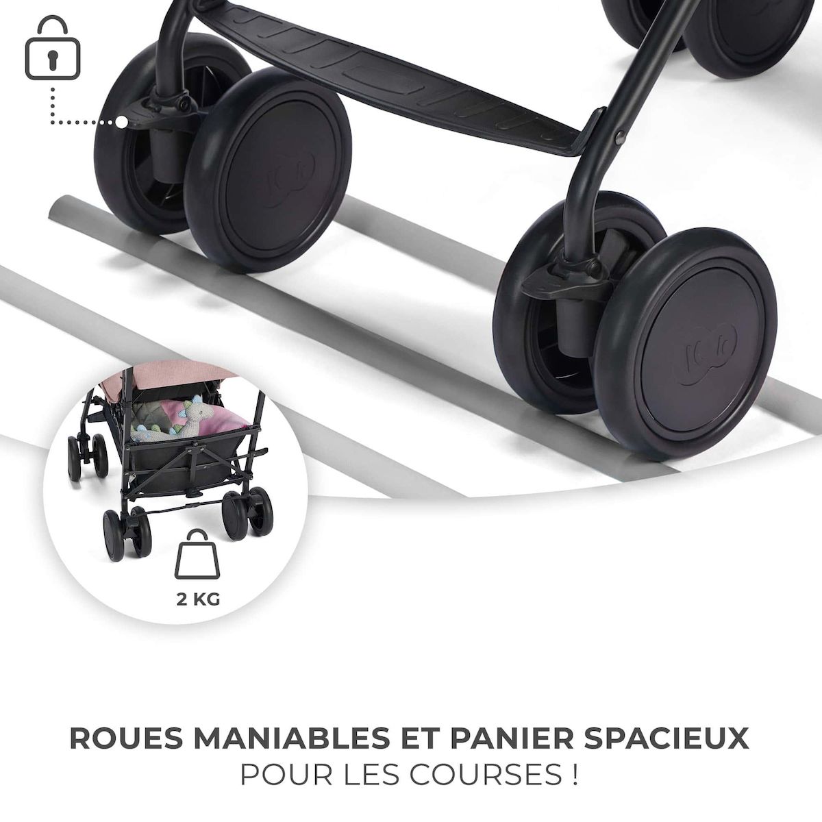 KINDERKRAFT Poussette canne compacte dossier repose reglable