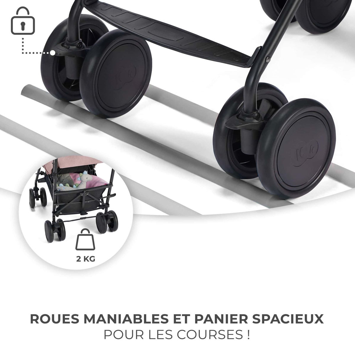 KINDERKRAFT Poussette canne compacte dossier repose reglable