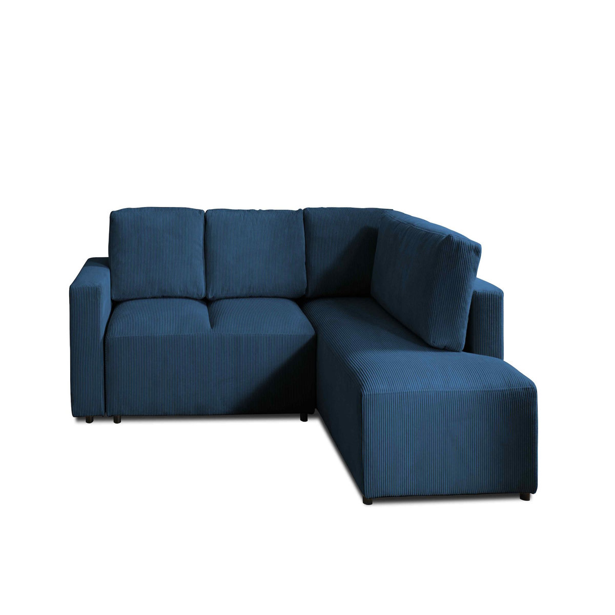 LISA DESIGN Livy - canapé d'angle convertible - avec coffre - en velours côtelé - 5 places - droit