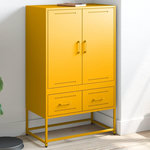 VIDAXL Buffet haut jaune moutarde 68x39x111,5 cm acier