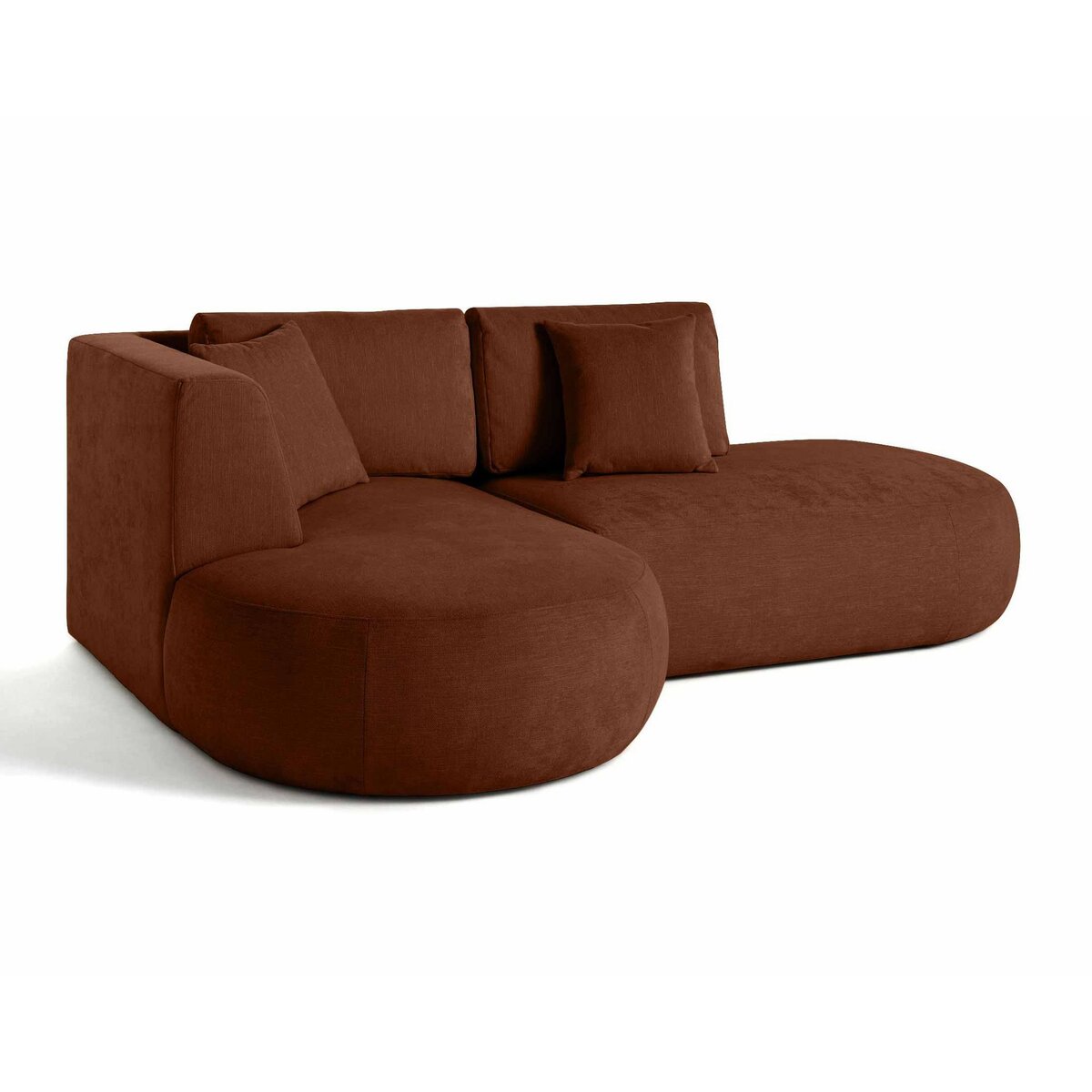 LISA DESIGN Santorini - canapé modulable d'angle gauche + pouf - 4 places - en tissu texturé