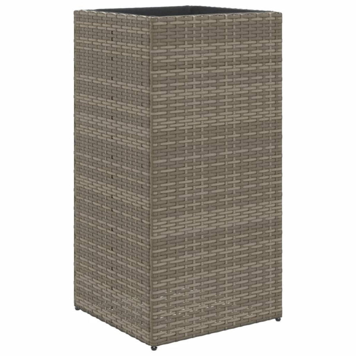 VIDAXL Jardiniere gris 40x40x80 cm resine tressee
