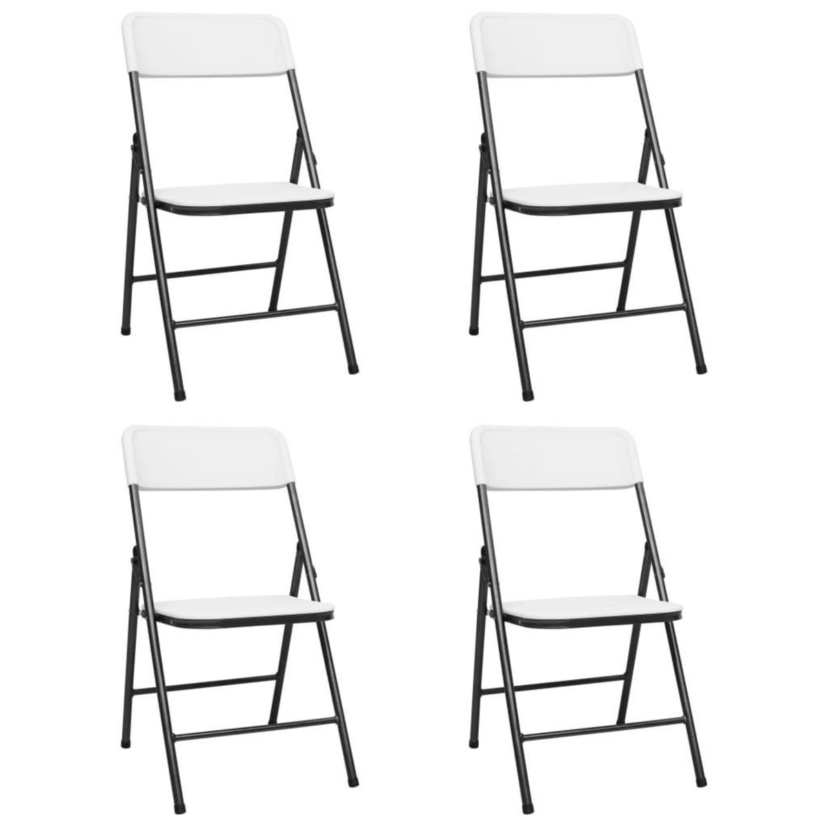 VIDAXL Chaises de jardin pliables lot de 4 PEHD Blanc