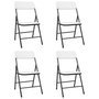 Voir la diapositive 1 : VIDAXL Chaises de jardin pliables lot de 4 PEHD Blanc