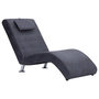 Voir la diapositive 2 : VIDAXL Chaise longue avec oreiller Gris Similicuir daim