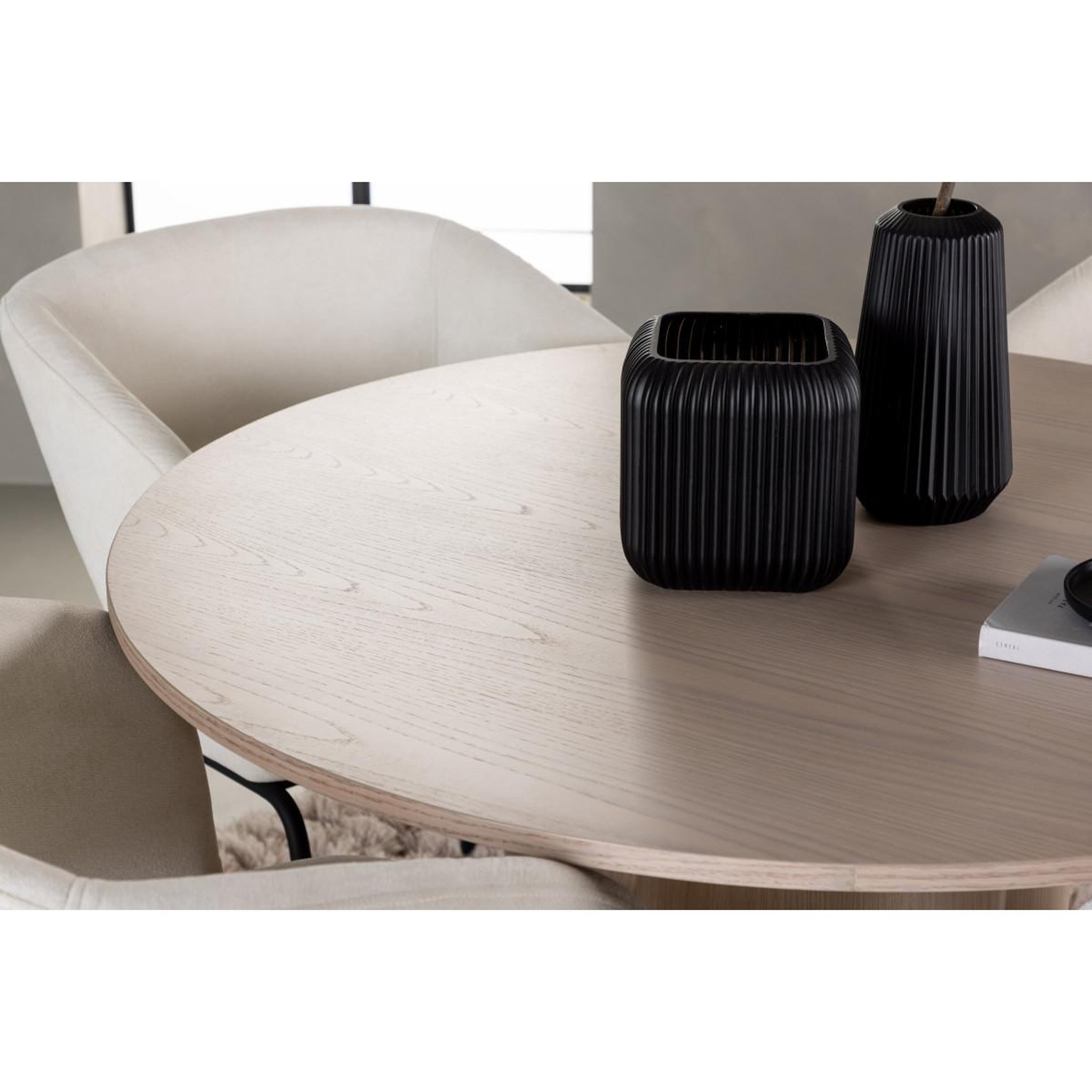 Voir la diapositive 5 : Paris Prix Ensemble table à manger & 4 chaises  olivia & day  110cm naturel & blanc cassé