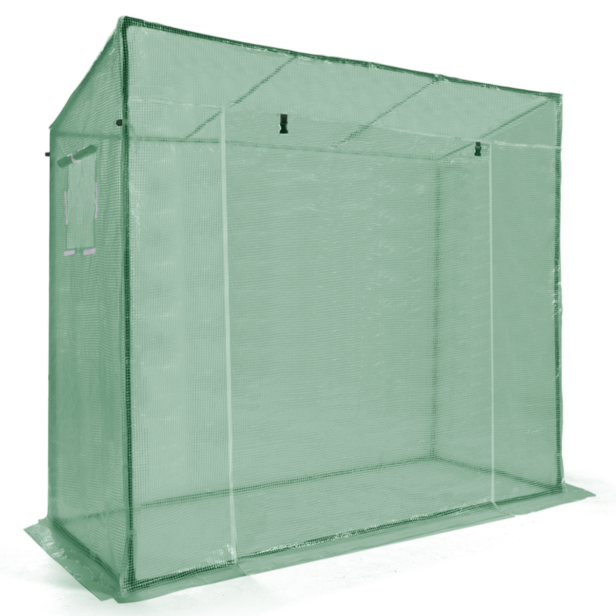 ID MARKET Serre de jardin verte toutes saisons avec fenêtre et porte zippée