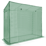 Voir la diapositive 6 : ID MARKET Serre de jardin verte toutes saisons avec fenêtre et porte zippée