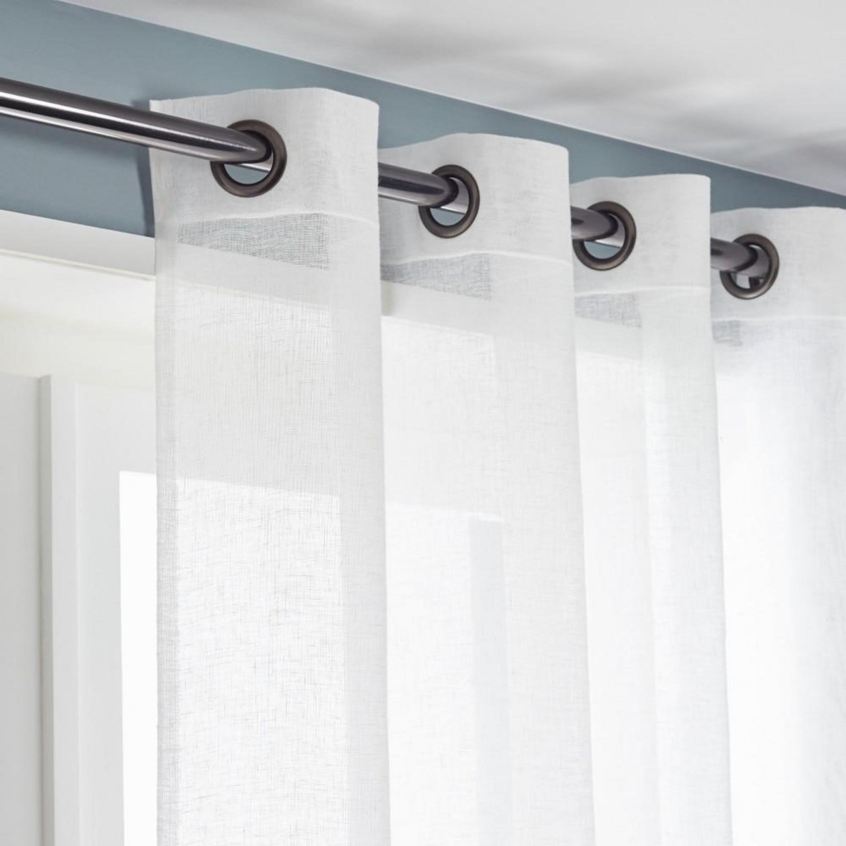 CENTRALE BRICO Voilage tamisant, Kaolin blanc écru l.150 x H.240 cm