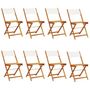 Voir la diapositive 2 : VIDAXL Chaises de jardin pliantes lot de 8 tissu et bois massif