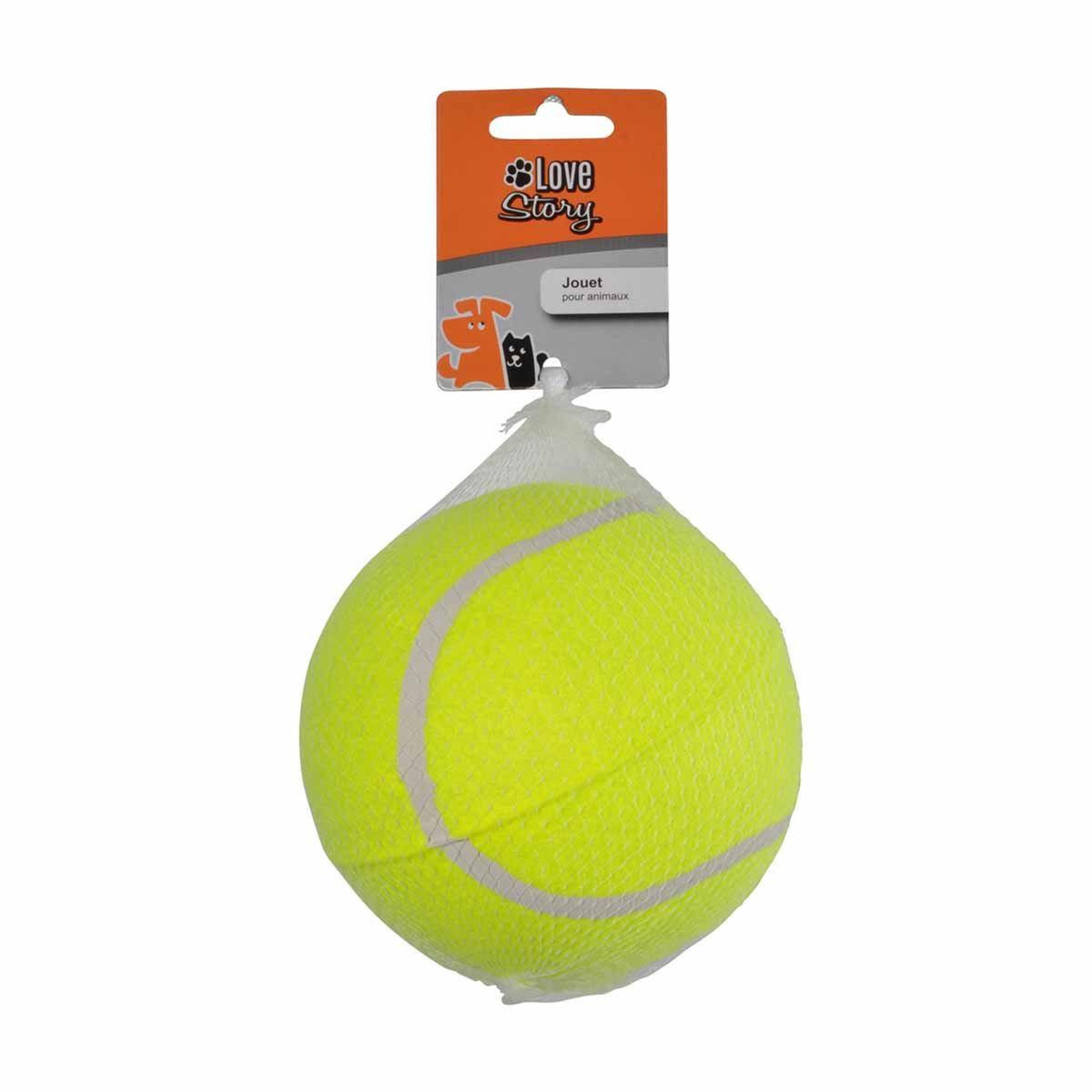 Voir la diapositive 2 : LOVE STORY Jouet pour chien  balle de tennis  13cm jaune