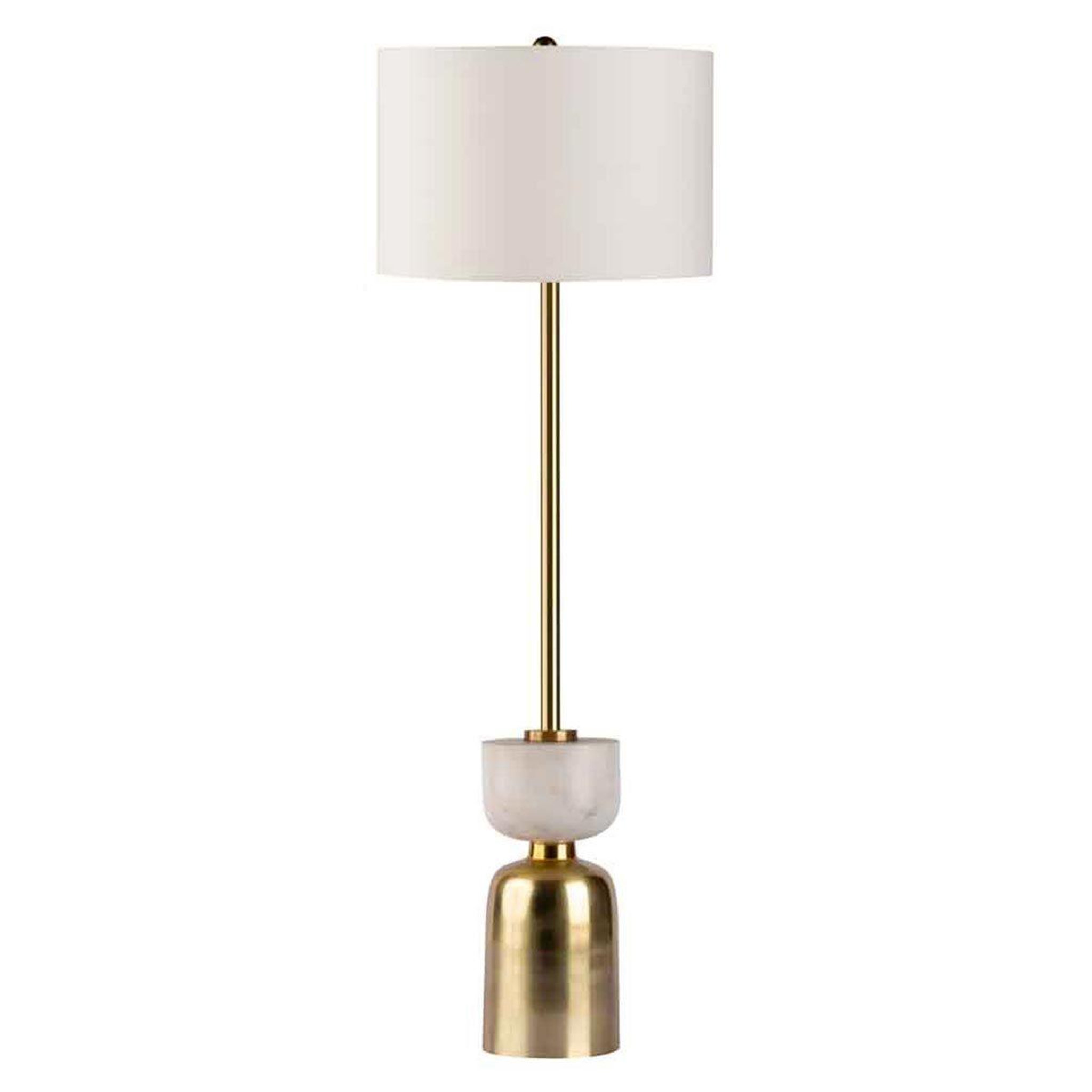 Paris Prix Lampadaire Rond Design  Ceres  127cm Blanc & Or