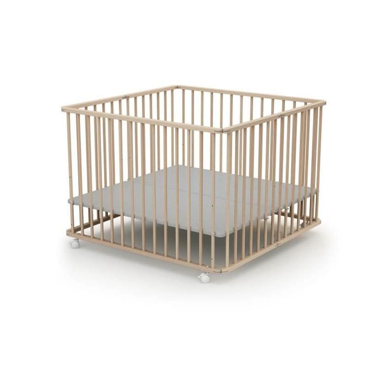WEBABY Parc bébé pliant en bois 100 x 100 cm