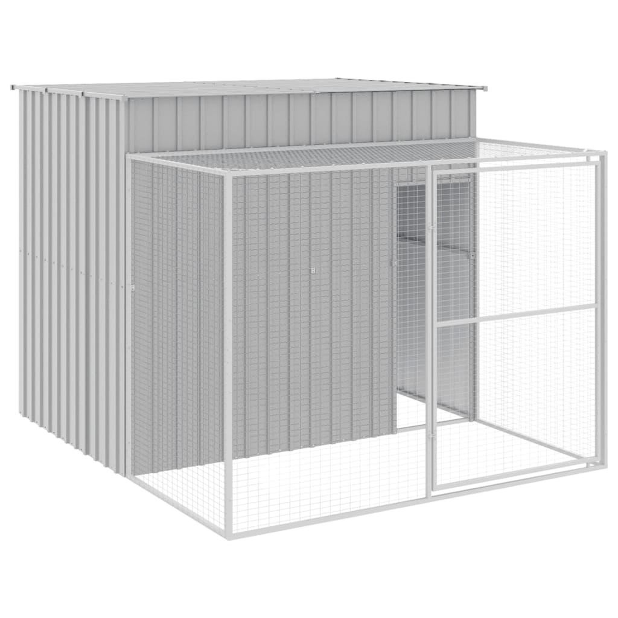 Voir la diapositive 2 : VIDAXL Niche pour chien avec cour gris clair 214x253x181 cm
