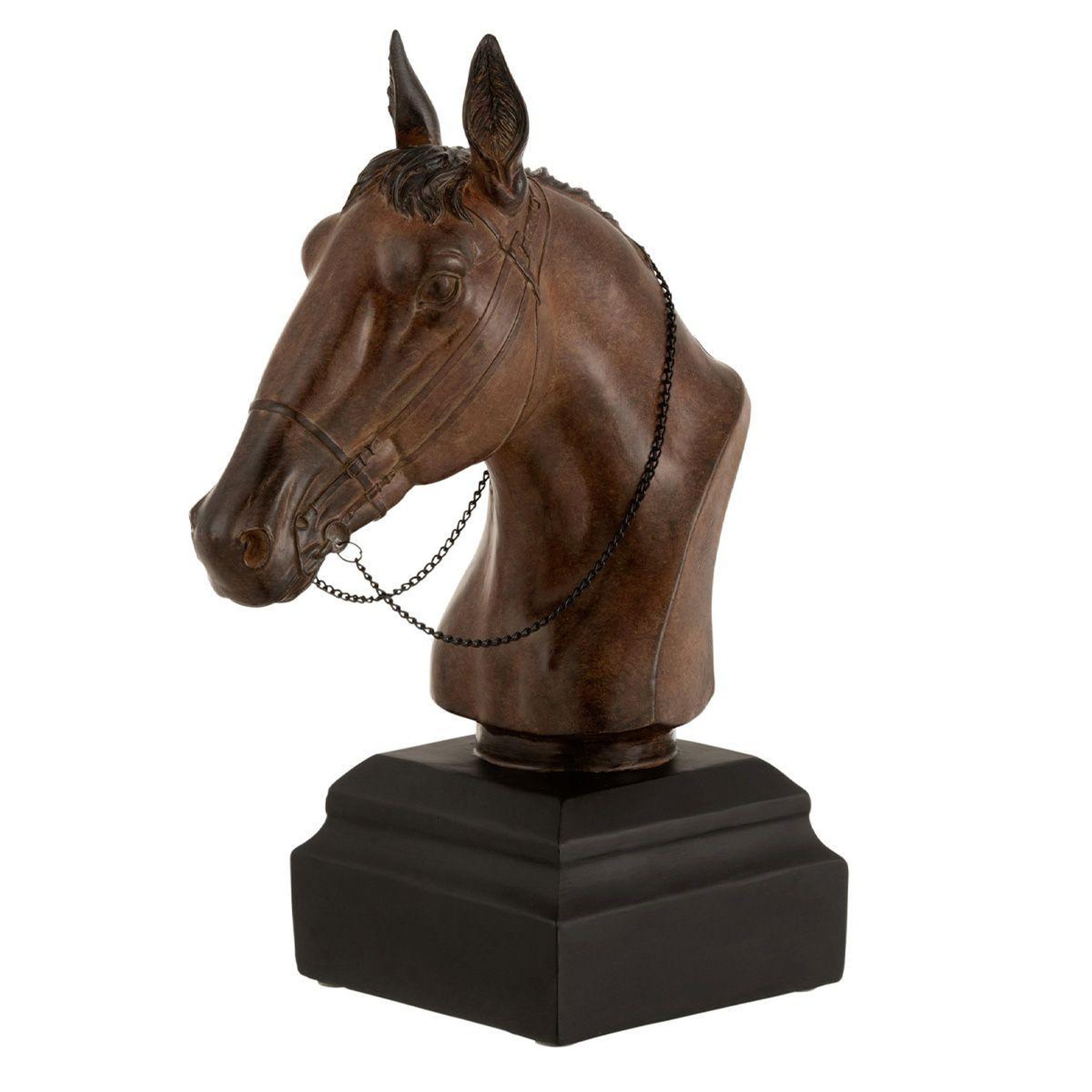 J-LINE Statuette déco  tête de cheval  35cm marron