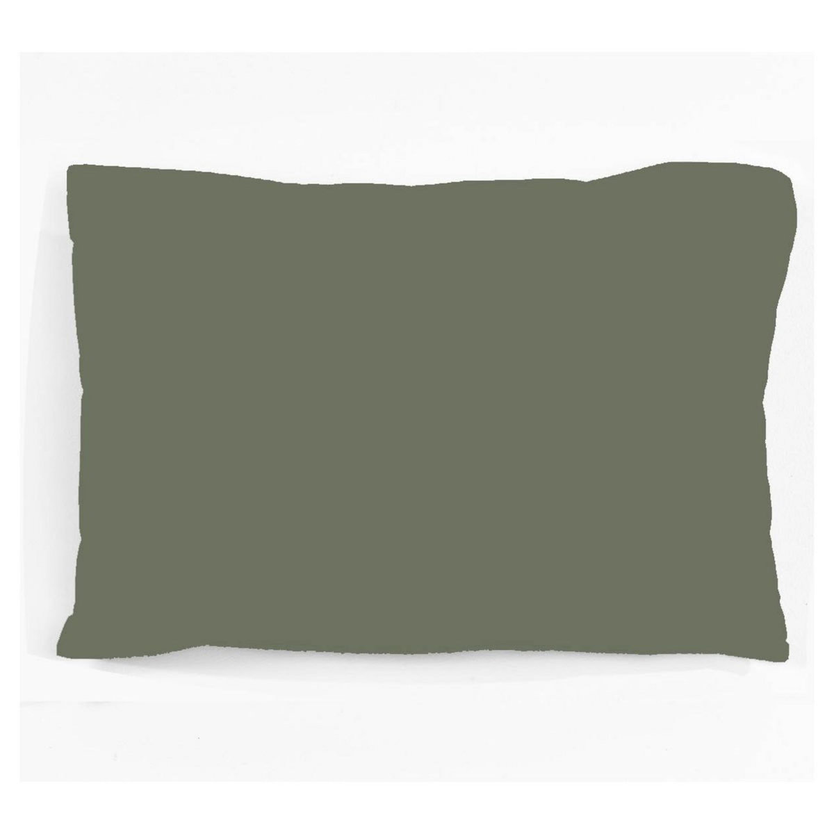 Taie d'oreiller unie en coton 