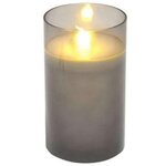 Paris Prix Bougie Ronde LED  Verrine  12cm Gris Clair