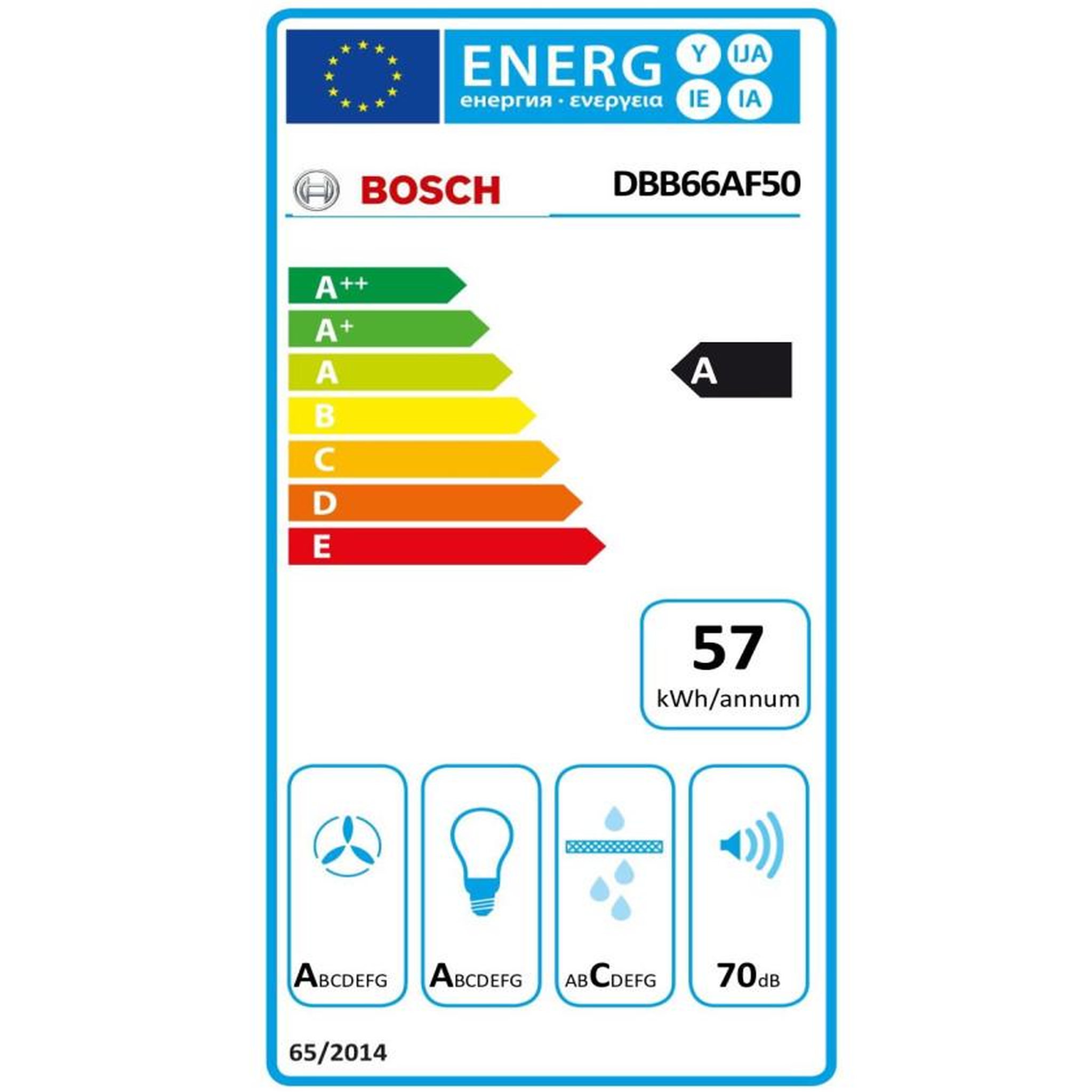 Voir la diapositive 2 : BOSCH Hotte box 60cm 70db 620m3/h inox - dbb66af50