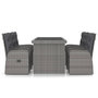 Voir la diapositive 3 : VIDAXL Salon de jardin 7 pcs avec coussins Resine tressee Gris