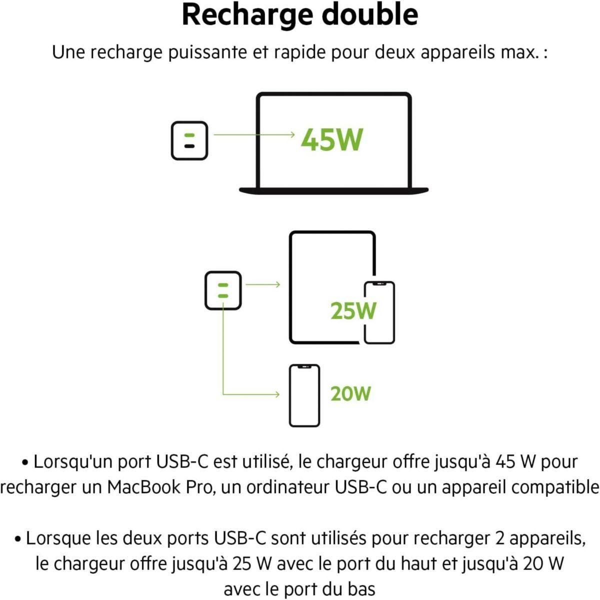 Belkin Chargeur USB-C 45W Blanc