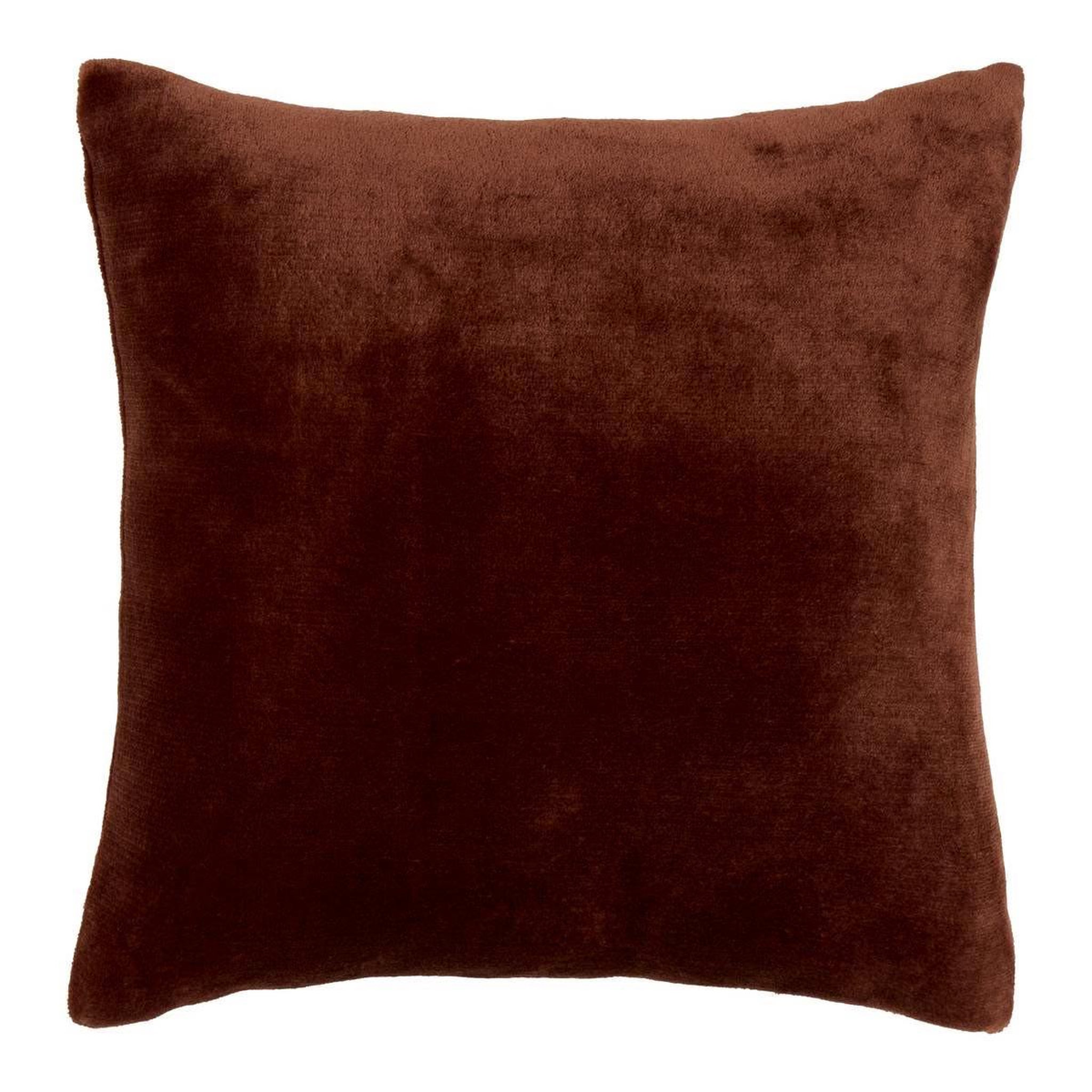 ATMOSPHERA Coussin en flanelle uni  ollis  38x38cm marron tonka