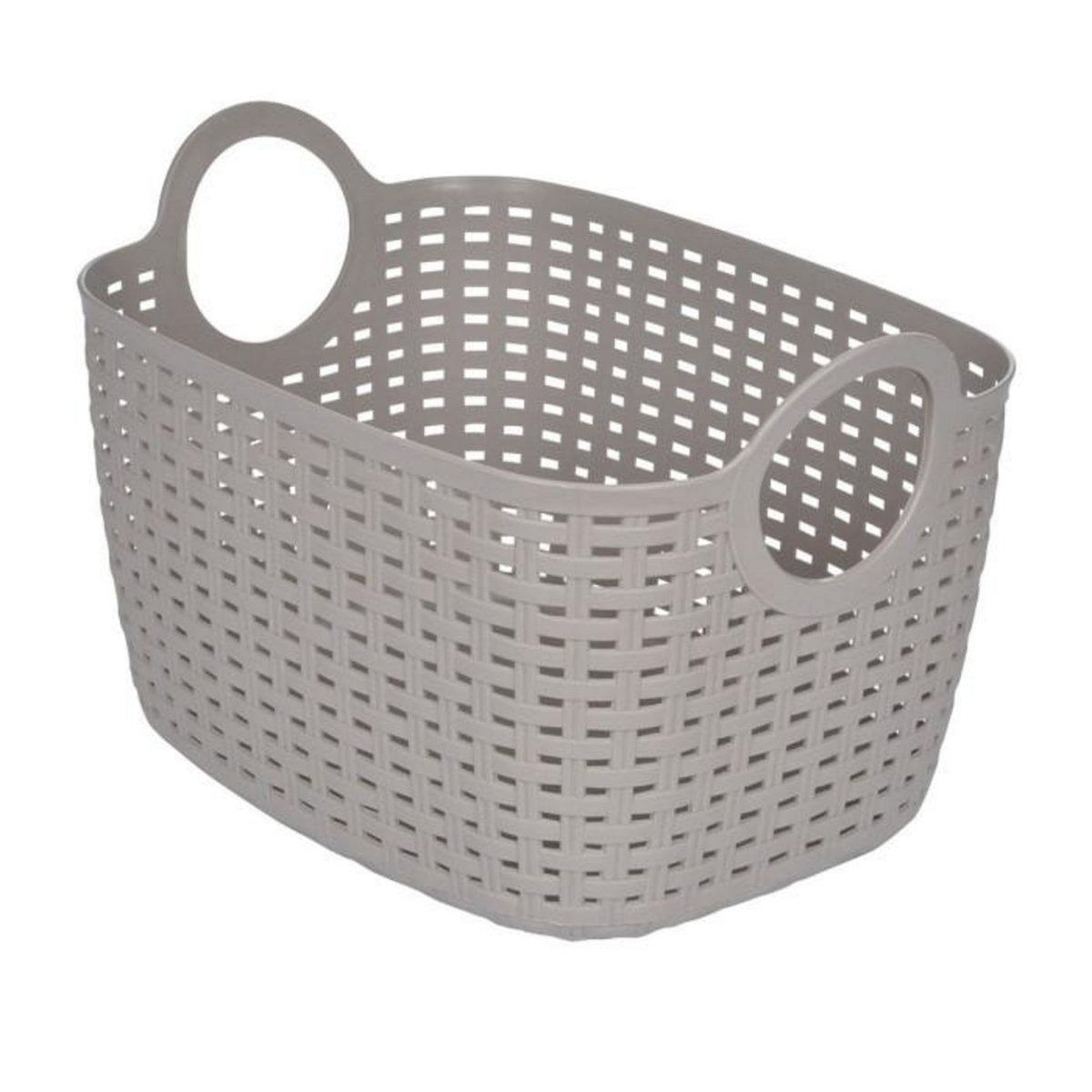 Paris Prix Panier à Linge Arrondi  Tressé  12L Taupe