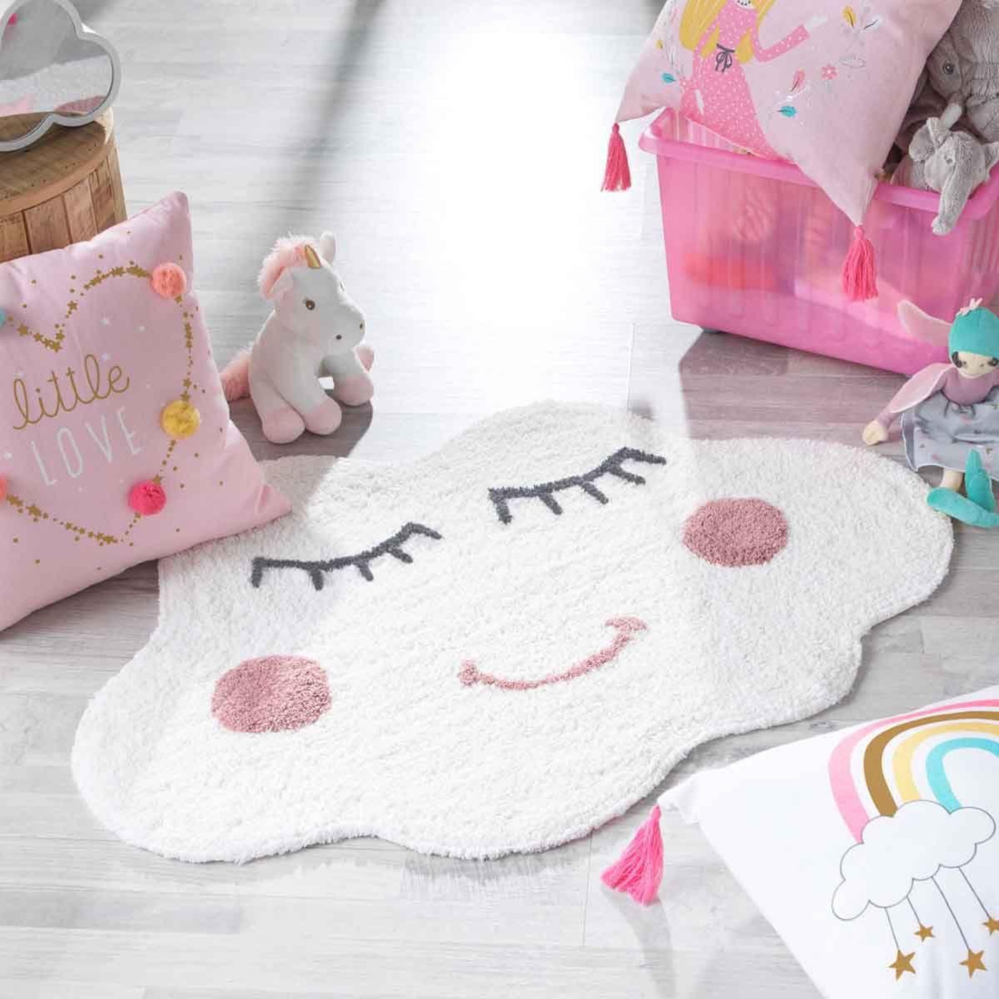 Voir la diapositive 3 : Douceur d'Intérieur Tapis déco enfant  wendy  60x90cm blanc