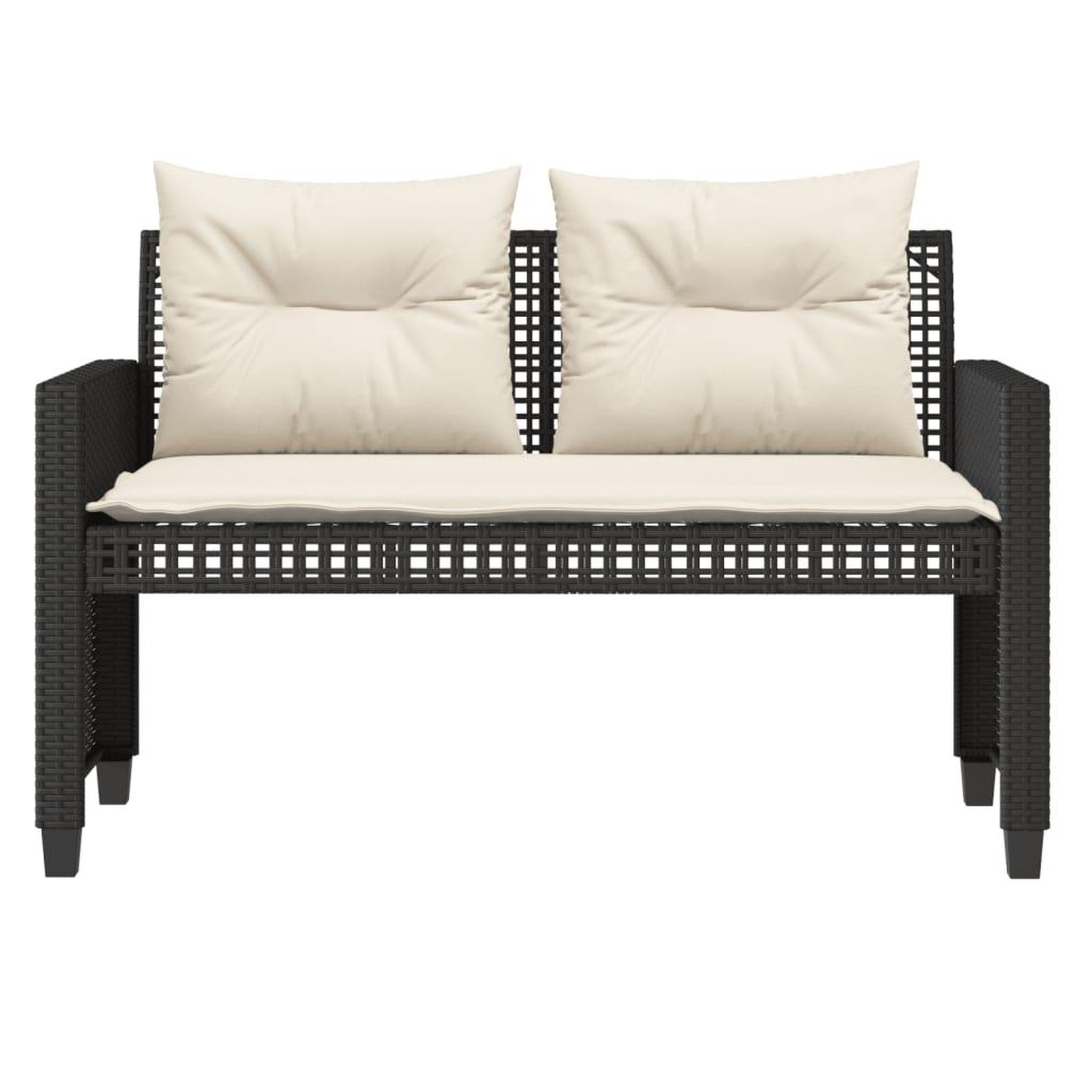 Voir la diapositive 5 : VIDAXL Salon de jardin avec coussins 4 pcs noir resine tressee verre