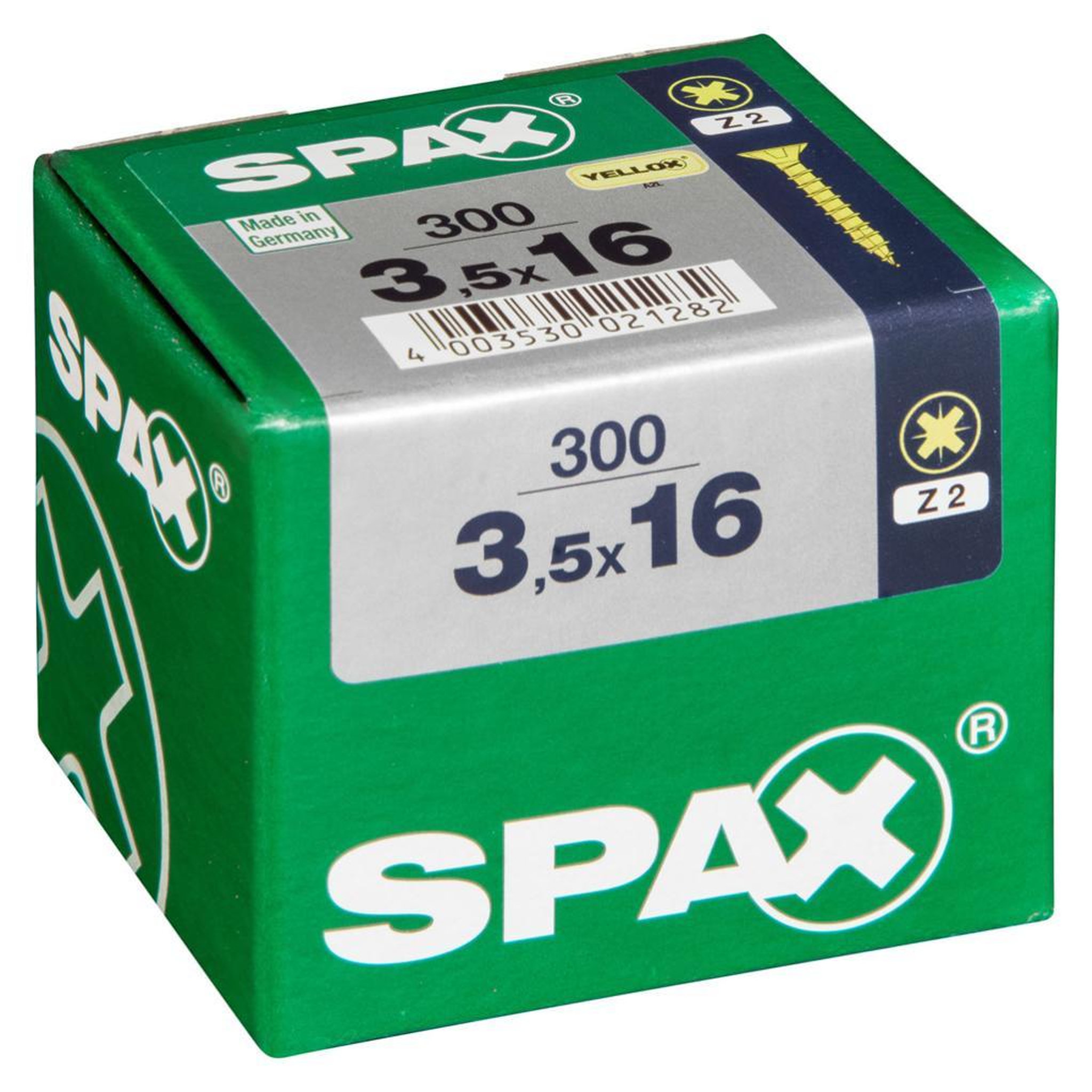 CENTRALE BRICO Lot de 300 vis acier tête fraisée pozidriv SPAX, Diam.3.5 mm x L.16 mm