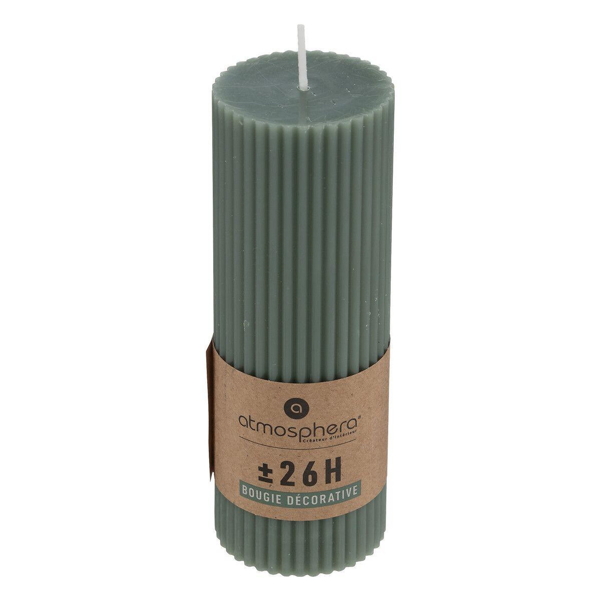 Voir la diapositive 2 : ATMOSPHERA Bougie Déco  Demi  14cm Vert Céladon