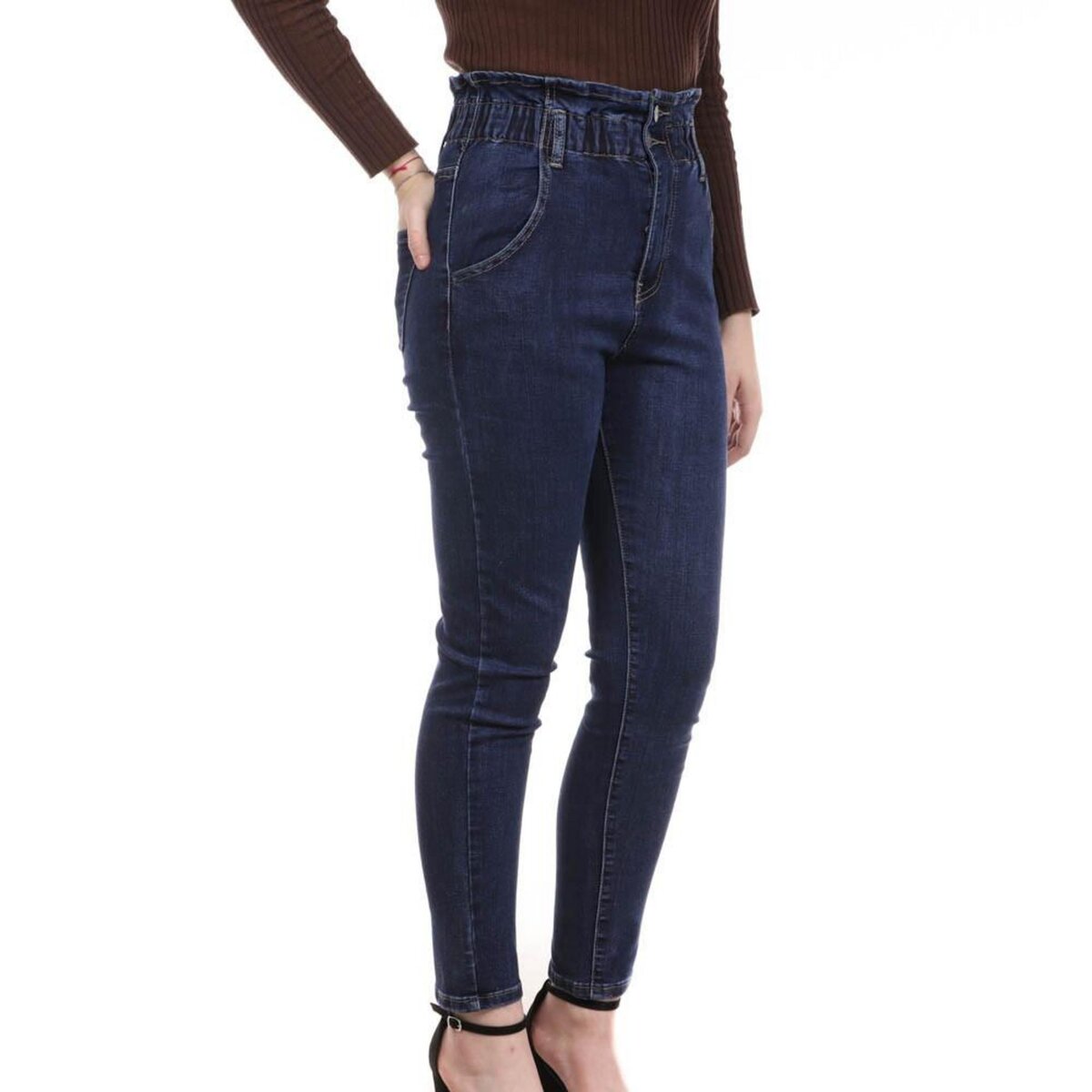 Jean slim discount bleu brut femme