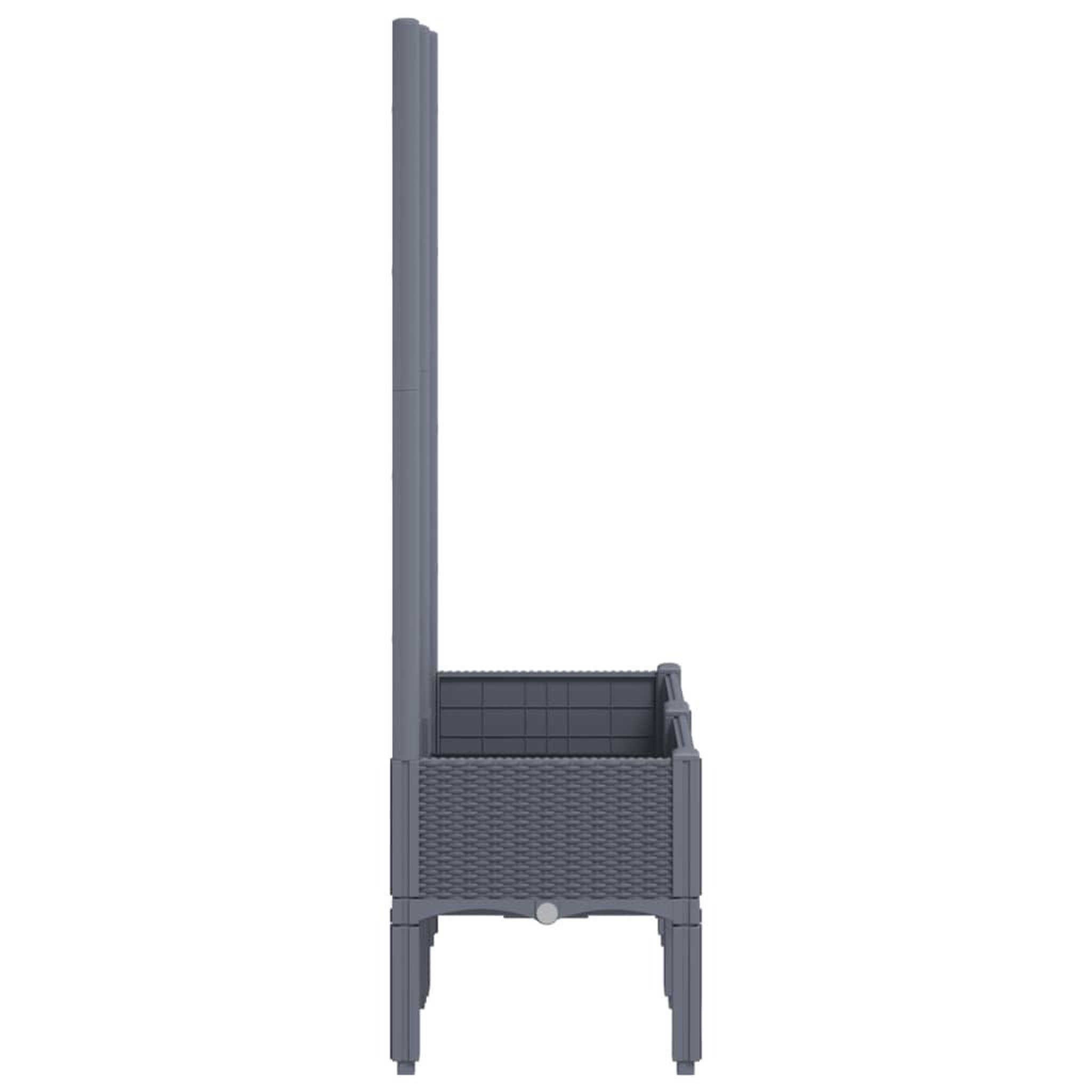 Voir la diapositive 4 : VIDAXL Jardiniere avec treillis bleu gris 80x40x142 cm PP