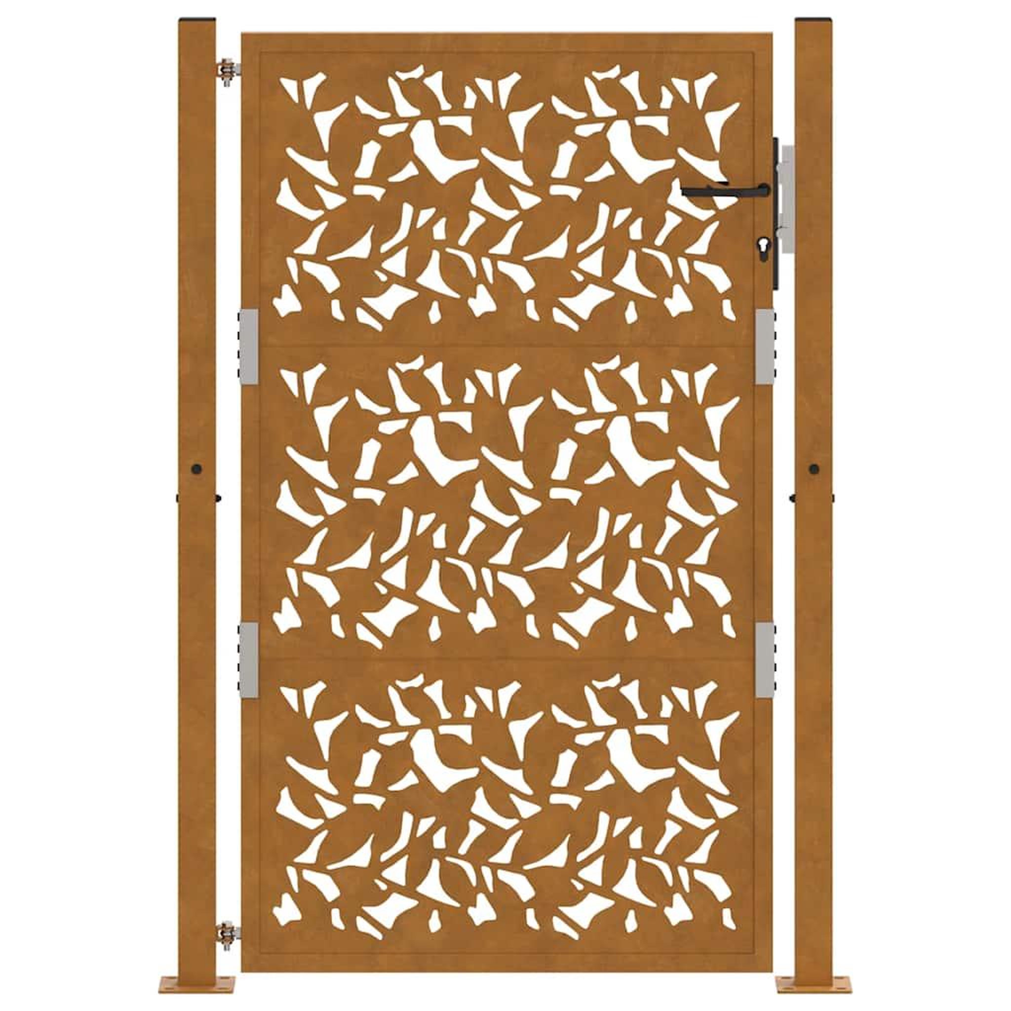Voir la diapositive 4 : VIDAXL Porte de jardin acier resistant aux intemperies design feuilles