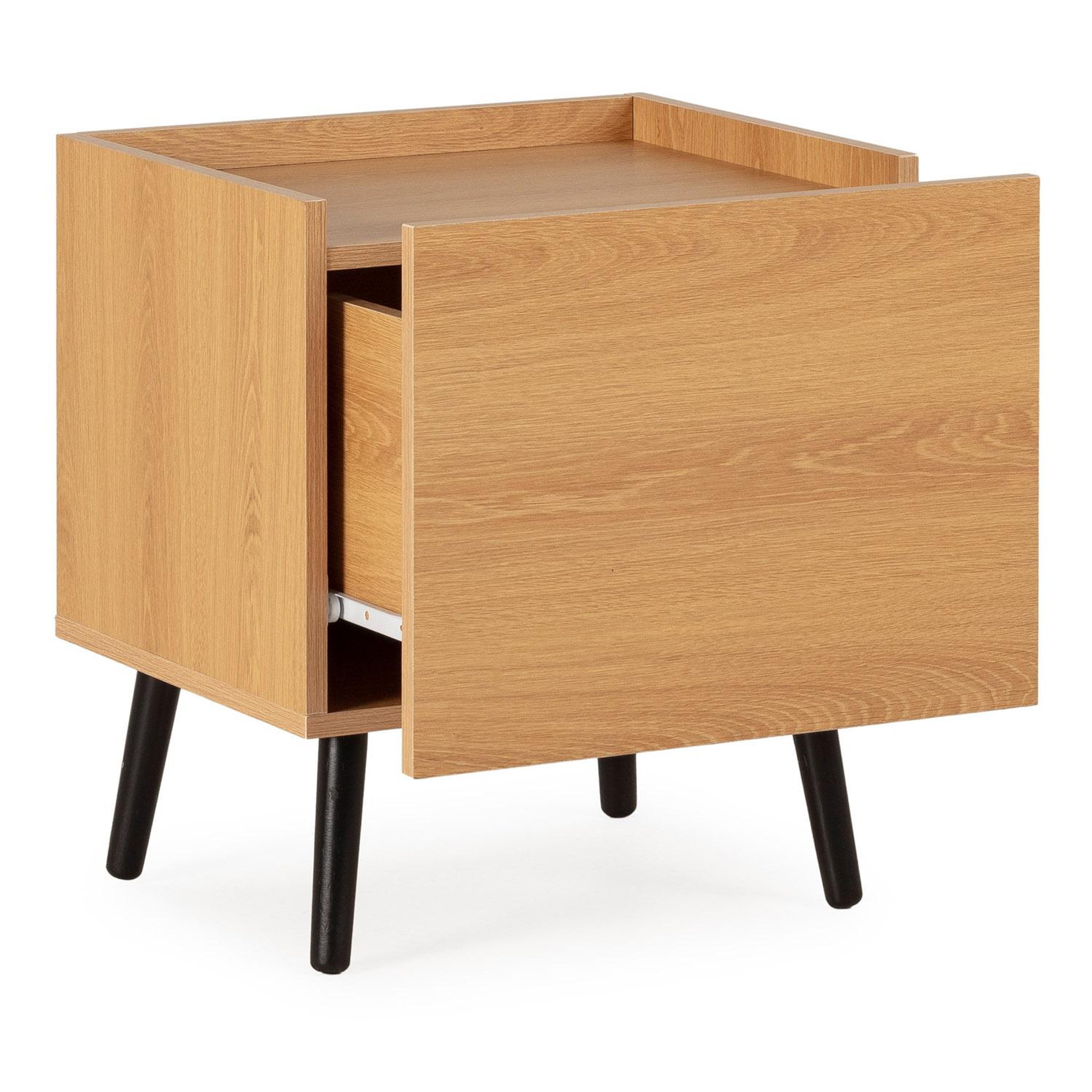 Voir la diapositive 3 : VS VENTA-STOCK Table de chevet Siren 1 tiroir couleur Chêne