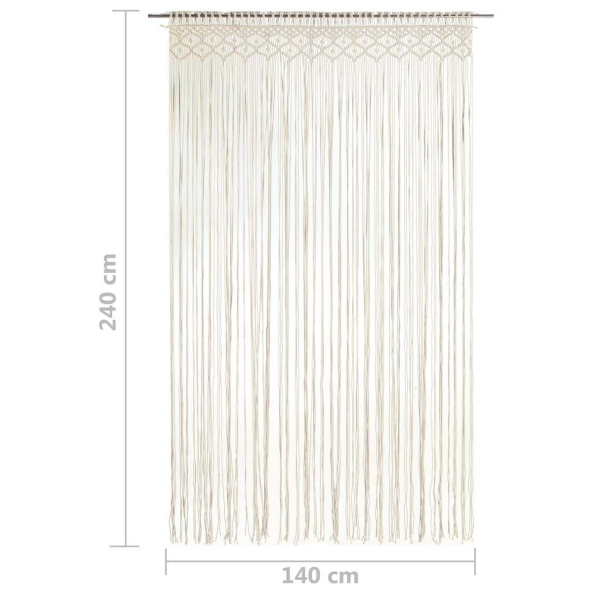 VIDAXL Rideau en macrame 140x240 cm Coton